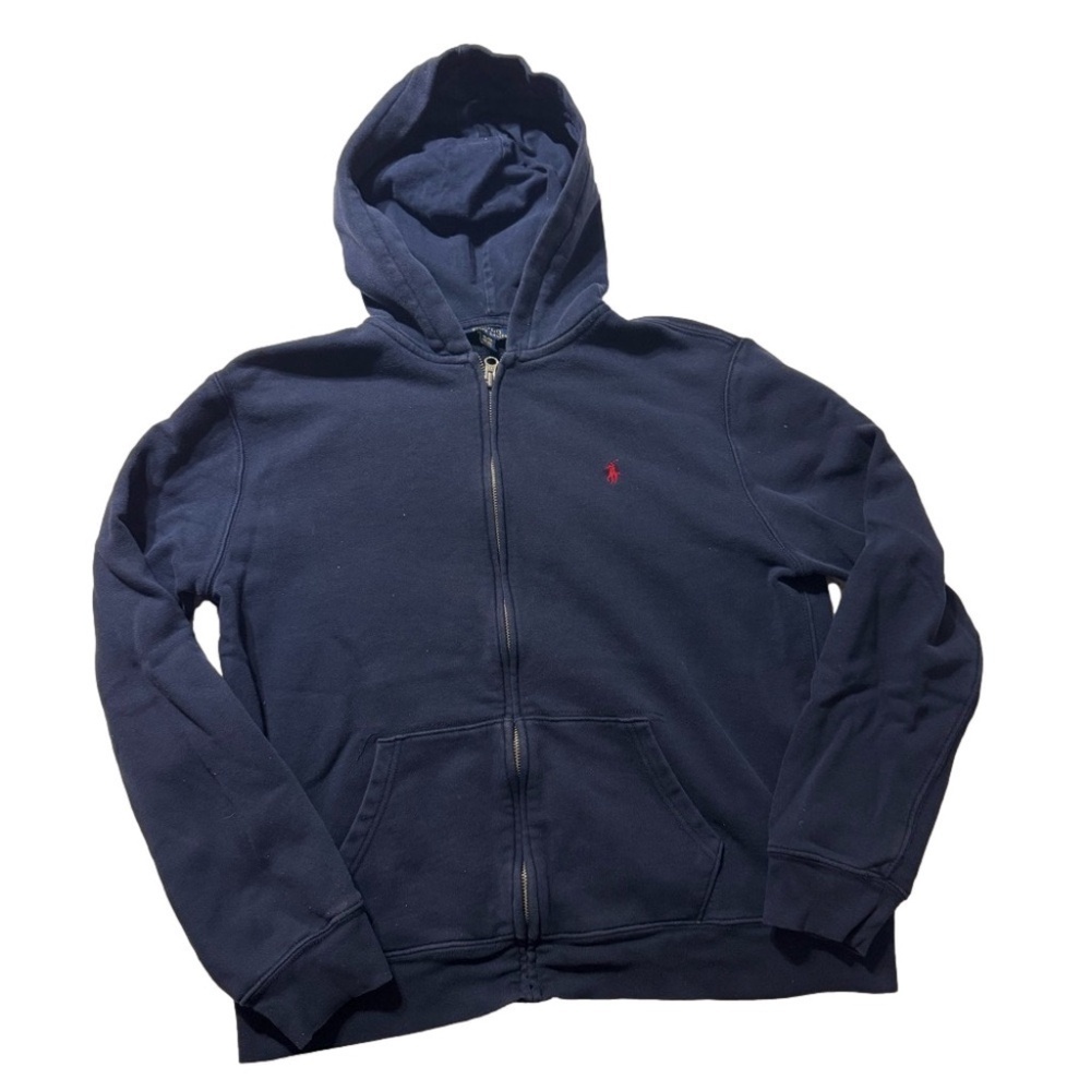 Polo Ralph Lauren Navy Blue Red Horse Youth XL 18/20 Zippered Hoodie Sweatshirt - Picture 3 of 9